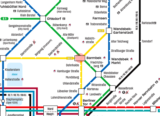 Barmbek station map