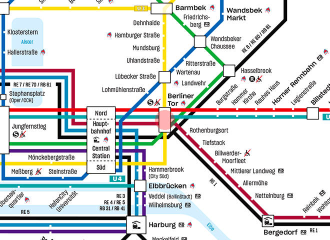 Berliner Tor station map