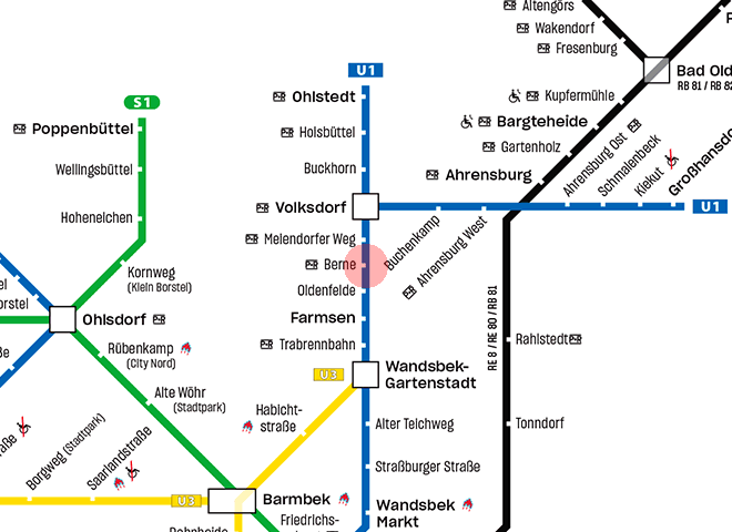 Berne station map