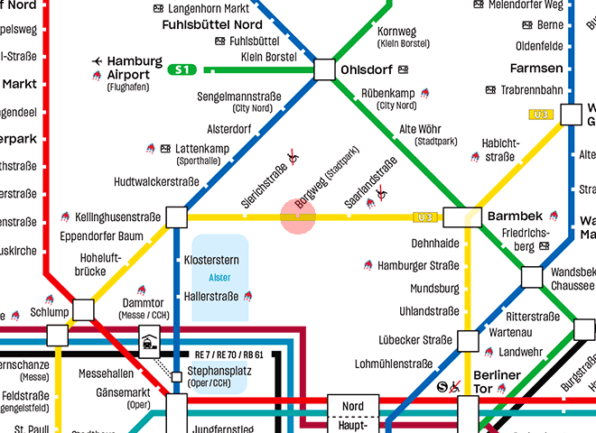 Borgweg station map