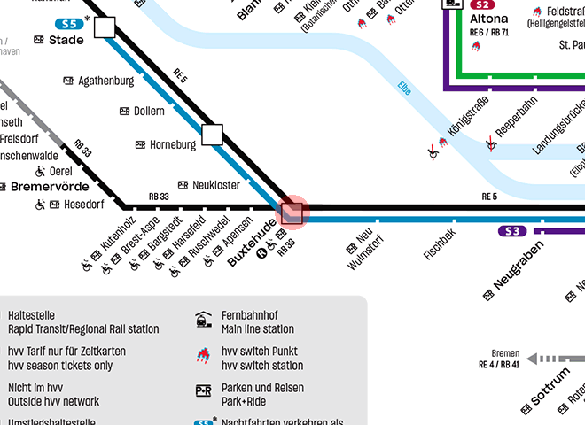 Buxtehude station map