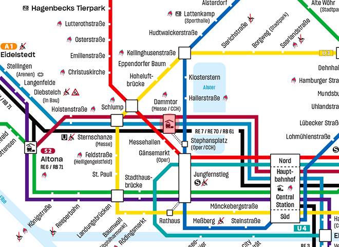 Dammtor station map