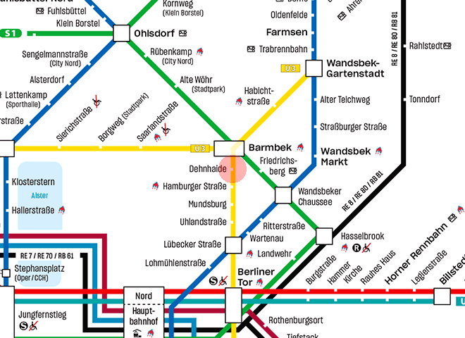 Dehnhaide station map