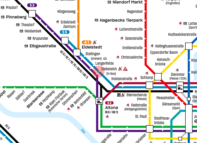 Diebsteich station map