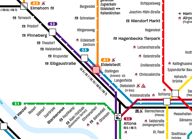 Eidelstedt station map