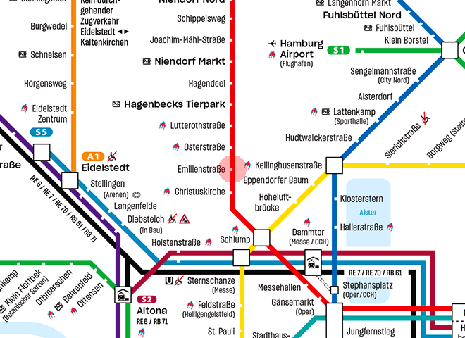 Emilienstrasse station map