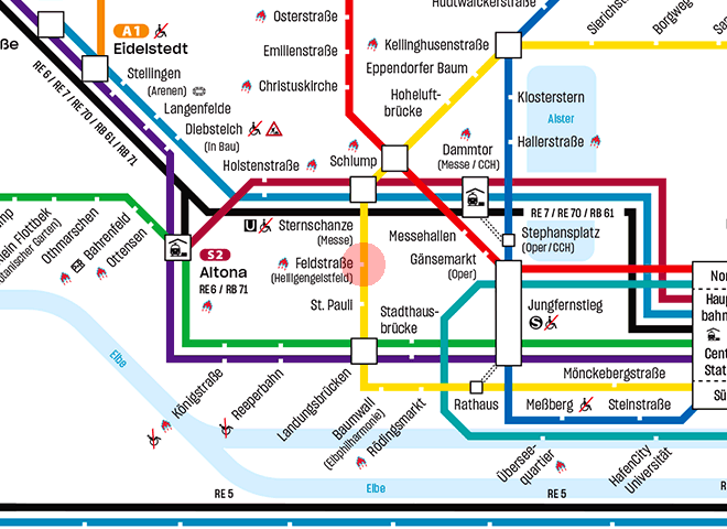 Feldstrasse station map