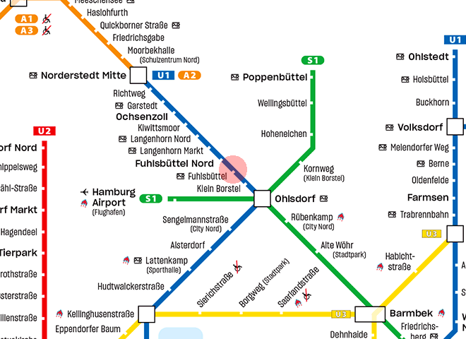 Fuhlsbuttel station map
