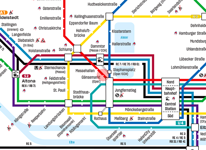 Gansemarkt station map