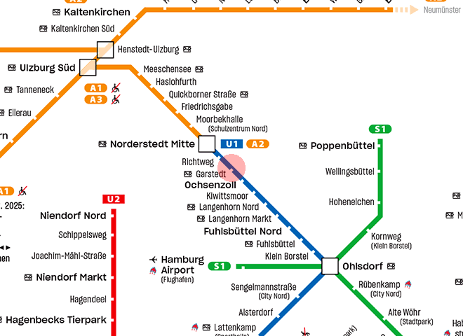 Garstedt station map