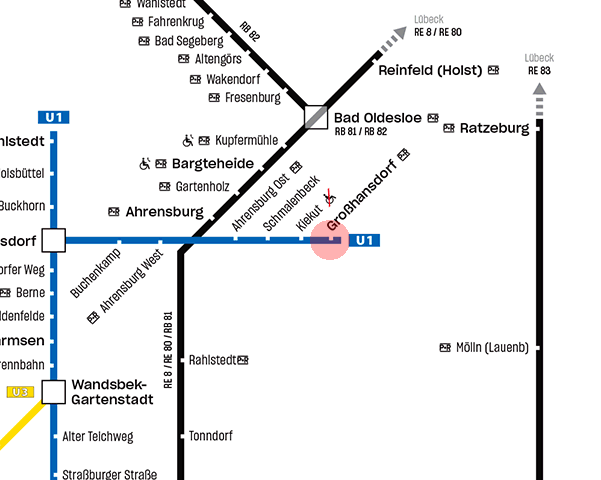 Grosshansdorf station map