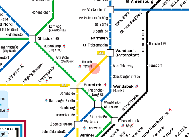 Habichtstrase station map
