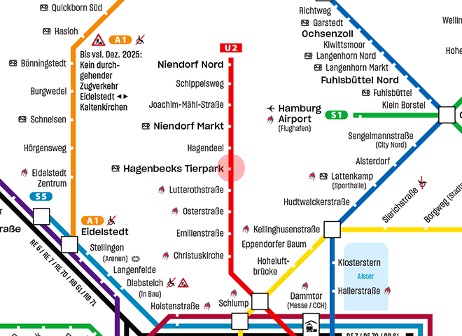 Hagenbecks Tierpark station map