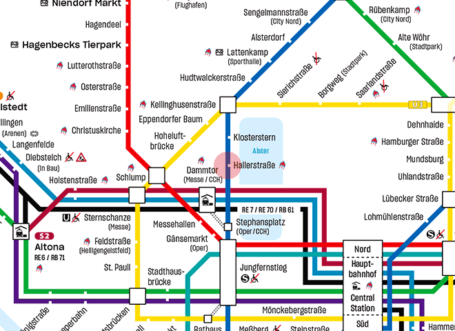 Hallerstrasse station map