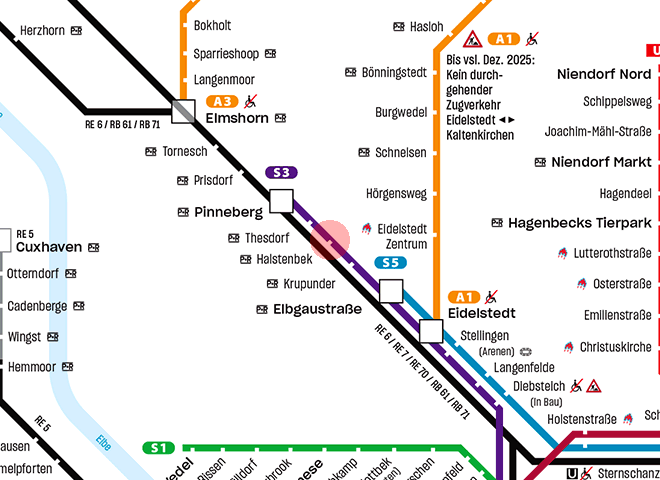 Halstenbek station map