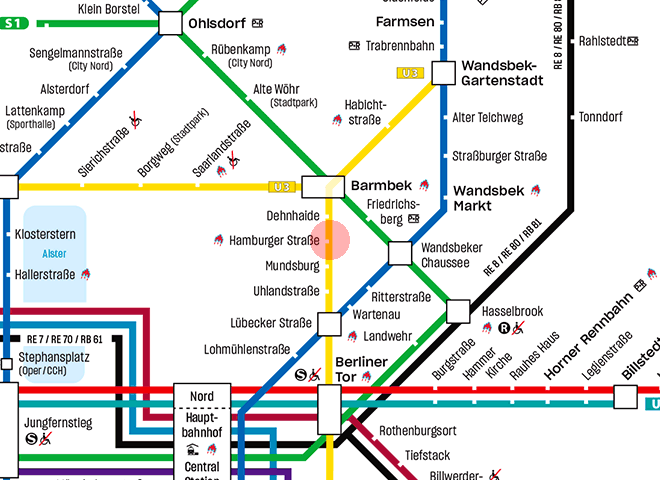 Hamburger Strasse station map