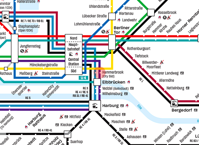 Hammerbrook (City Sud) station map