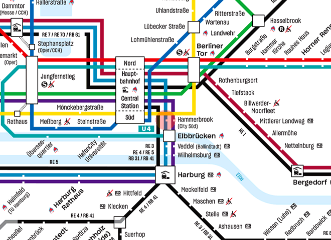 Hammerbrook station map