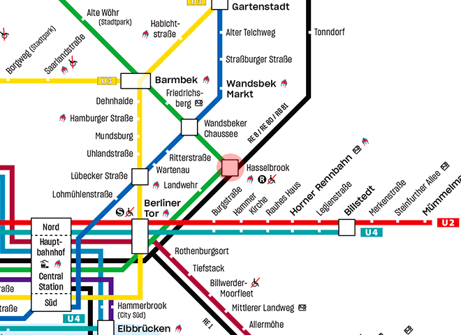 Hasselbrook station map