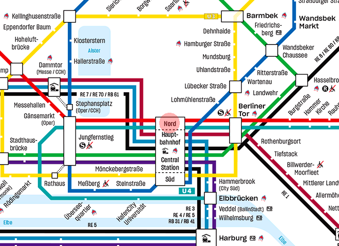 Hauptbahnhof Nord station map