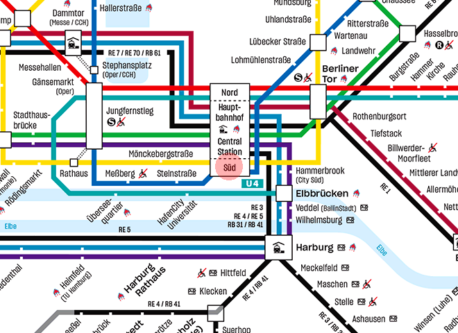Hauptbahnhof Sud station map