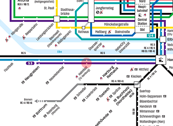 Heimfeld station map