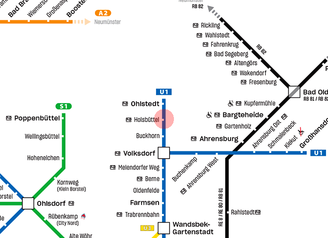 Hoisbuttel station map