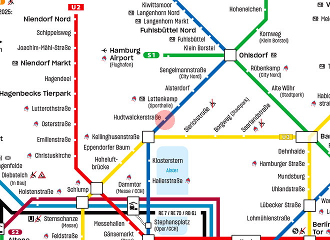 Hudtwalckerstrasse station map