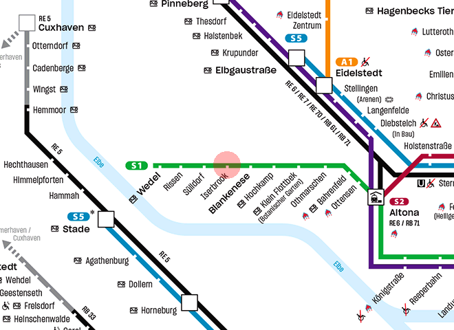 Iserbrook station map