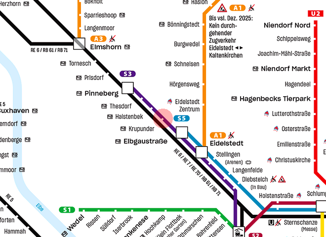 Krupunder station map