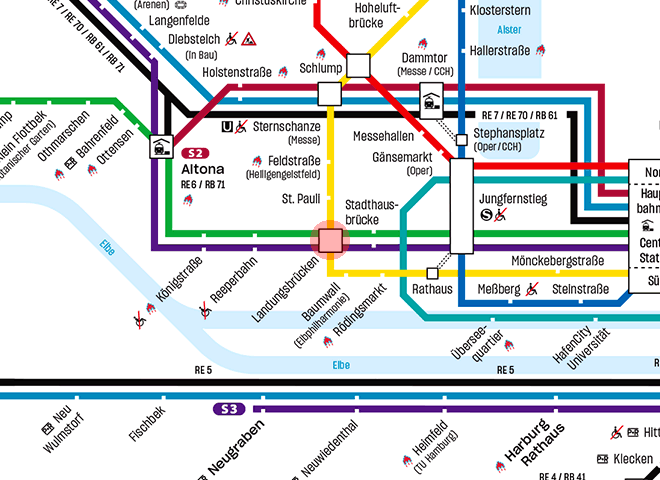 Landungsbrucken station map