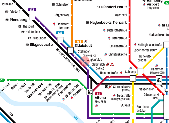 Langenfelde station map