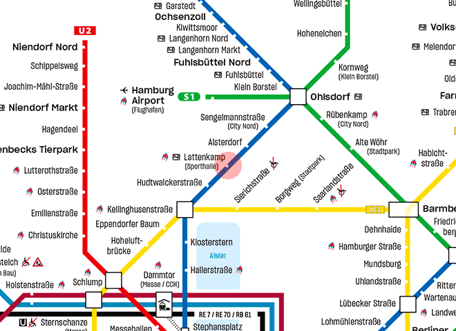 Lattenkamp station map