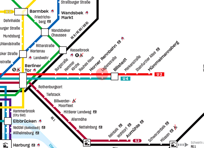 Legienstrasse station map