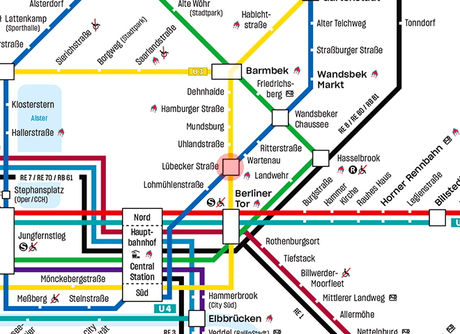 Lubecker Strasse station map