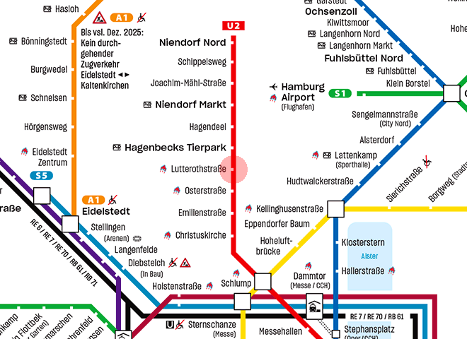 Lutterothstrasse station map
