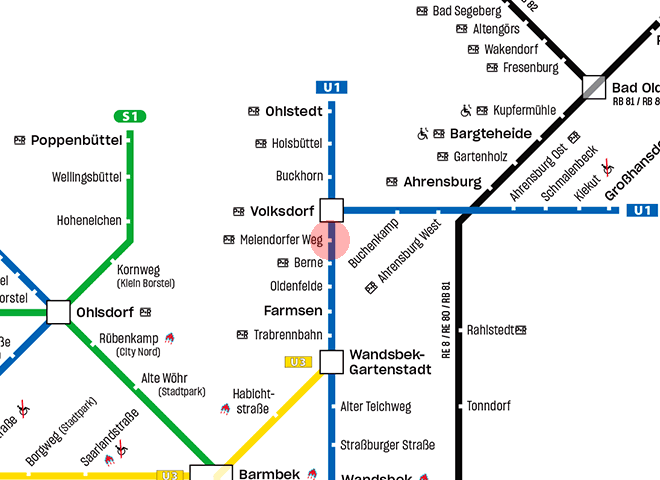 Meiendorfer Weg station map