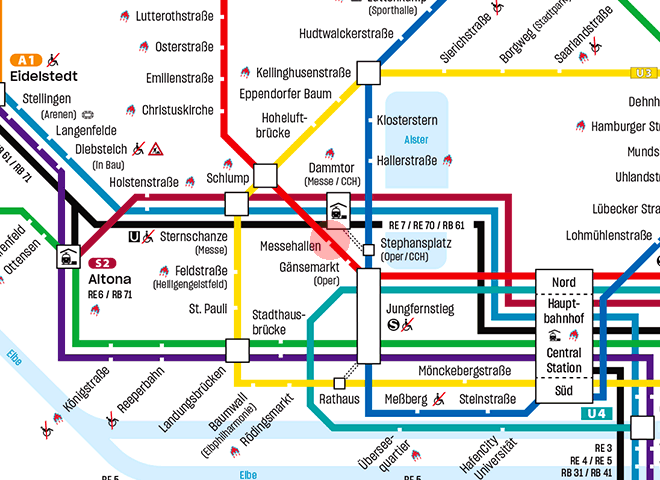 Messehallen station map