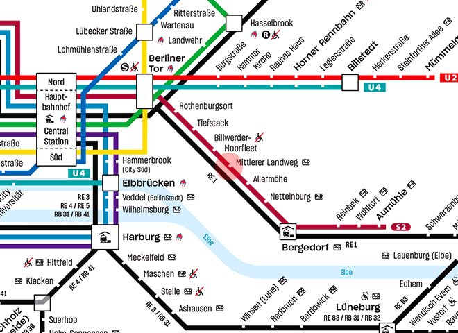 Mittlerer Landweg station map