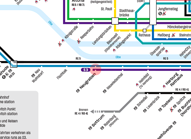 Neugraben station map