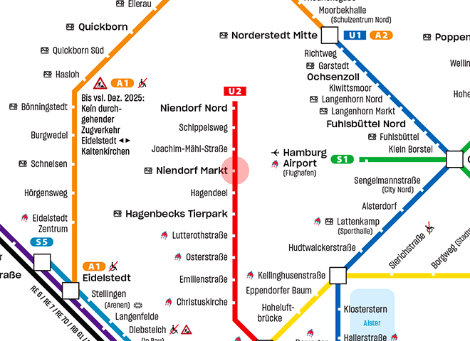 Niendorf Markt station map