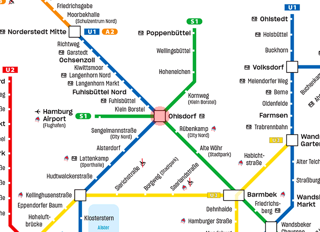 Ohlsdorf station map