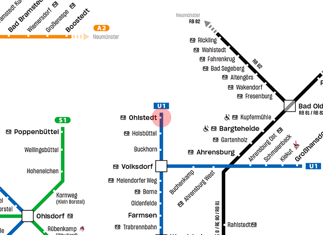 Ohlstedt station map