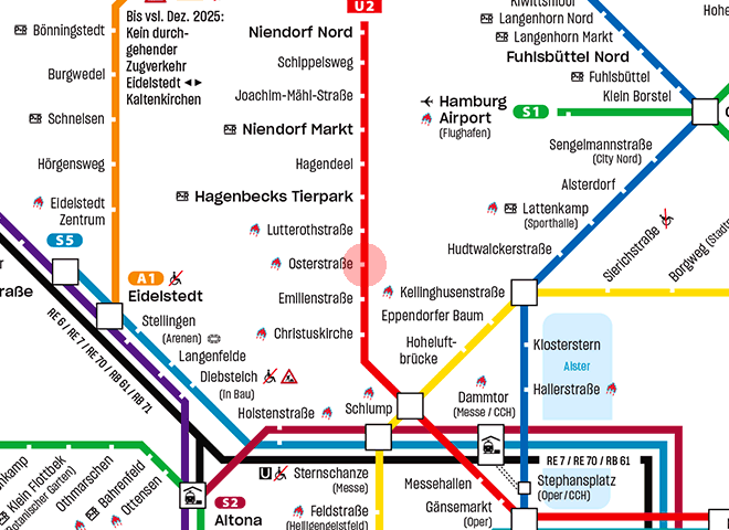 Osterstrasse station map