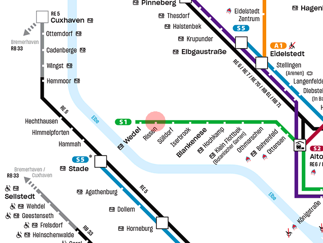 Rissen station map