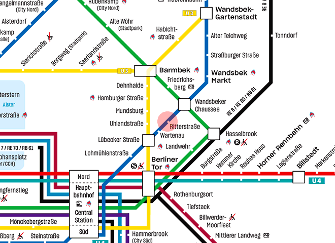 Ritterstrasse station map