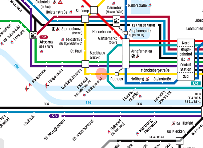 Rodingsmarkt station map