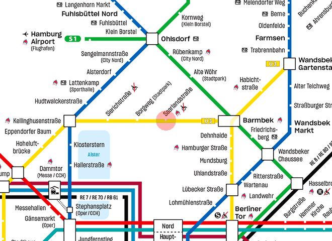 Saarlandstrasse station map
