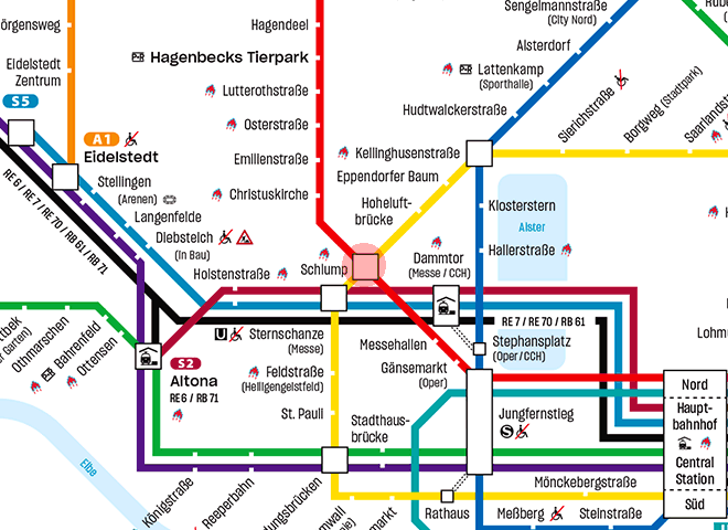 Schlump station map