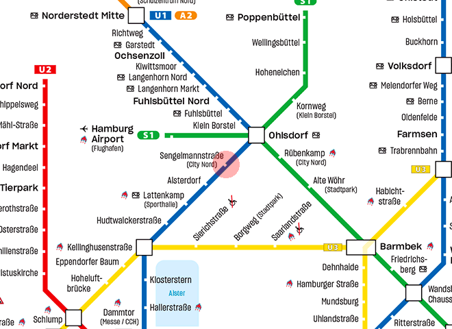 Sengelmannstrasse station map
